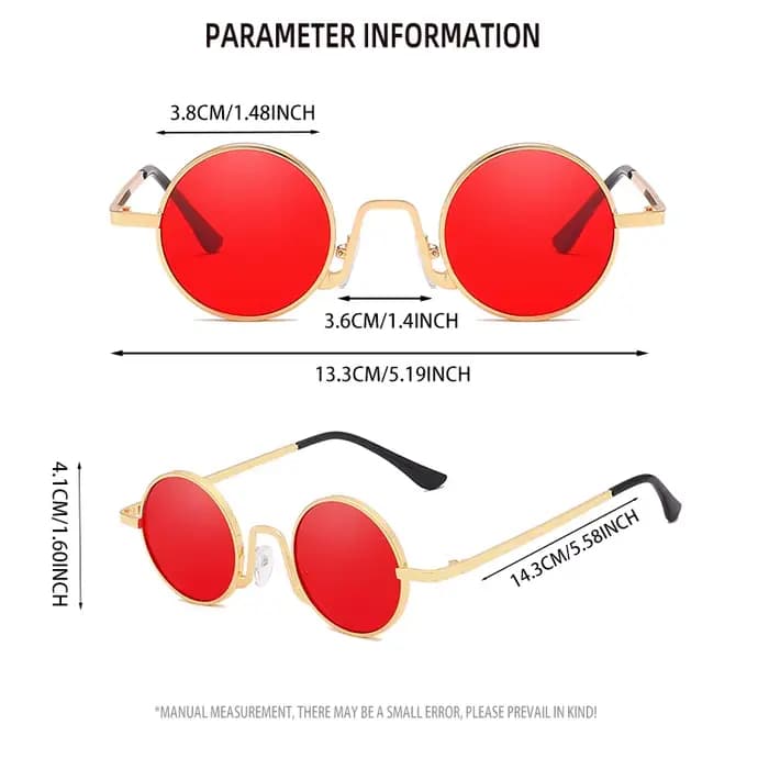 Lunettes de soleil Hippie rondes rétro pour femmes et hommes