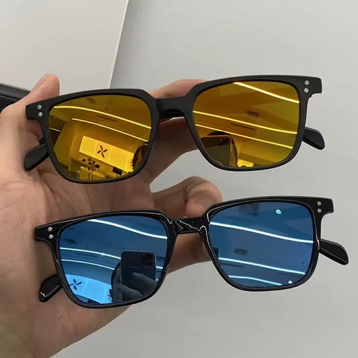 Léopard vert foncé carré lunettes De soleil homme conduite nuances mâle