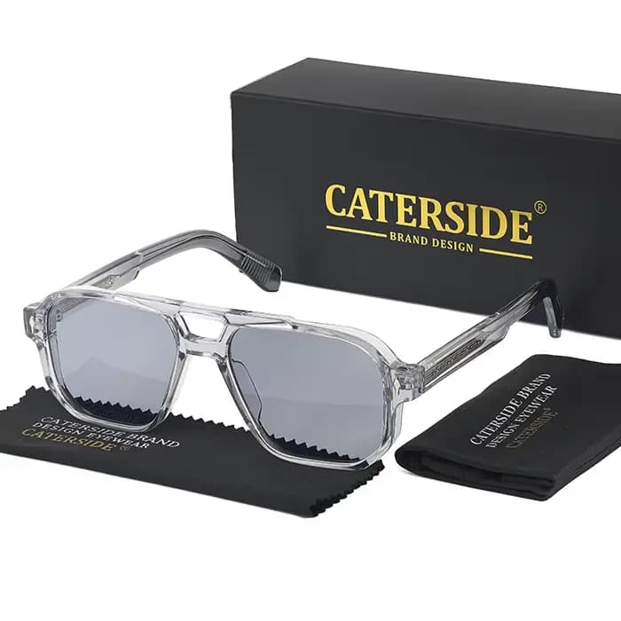 Lunettes de soleil carrées vintage pour hommes et femmes