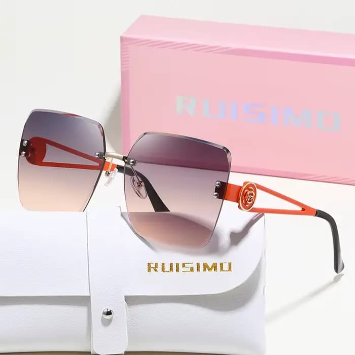 RUISIMO sans monture métal carré lunettes de soleil femmes hommes couleur claire marque exquise