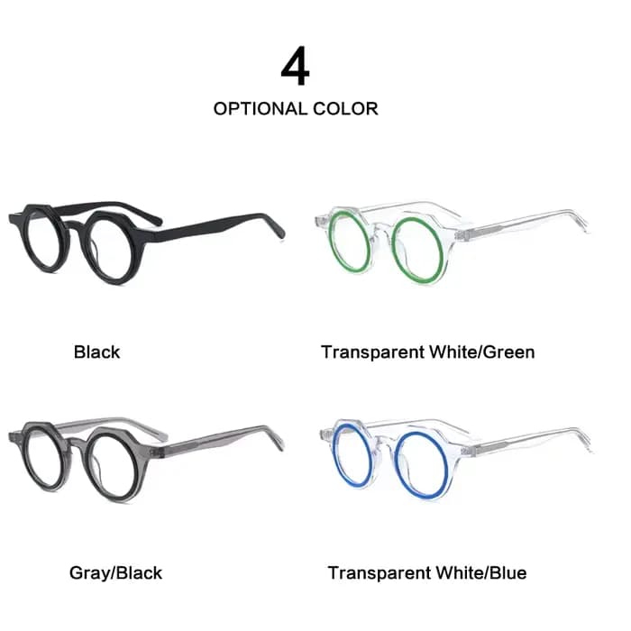 Lunettes rondes en acétate pour hommes et femmes