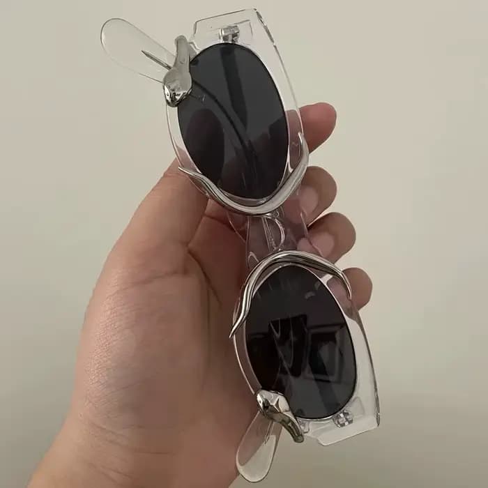 Y2K rétro stéréo serpent lunettes de soleil