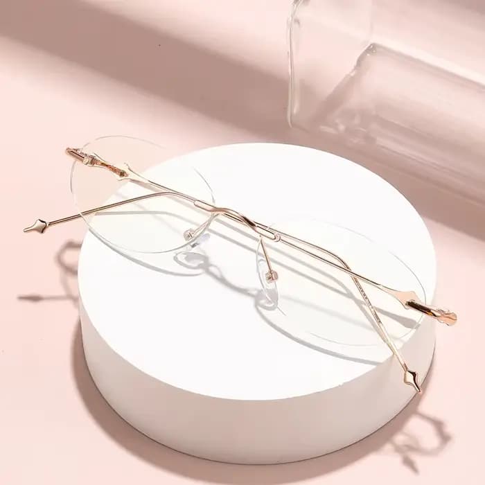 Lunettes photochromiques sans cadre pour myopie, verres elliptiques haute définition et lunettes Anti-lumière bleue en forme d'étoile