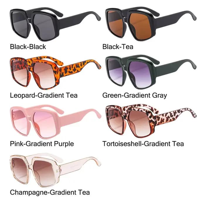 Grandes lunettes de soleil carrées vintage pour femmes