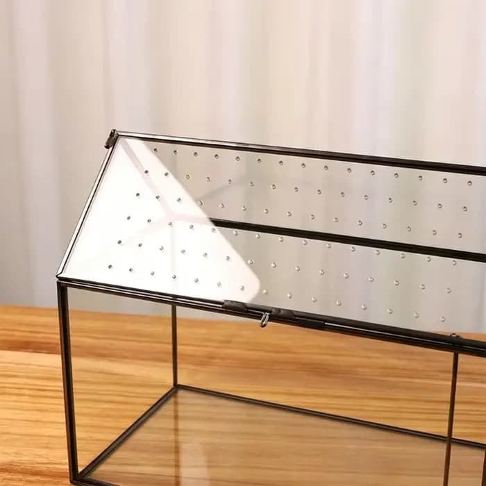 Boîte terrarium en verre pour exposition plantes, conception en verre transparent, couvercle à ouverture supérieure, 10,24