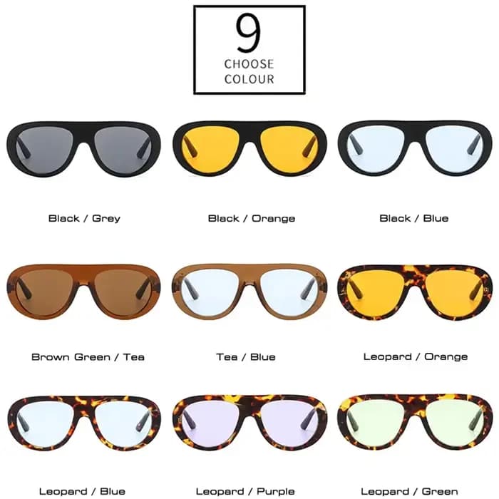 SO & EI Vintage pilote hommes couleur bonbon lunettes de soleil mode léopard nuances UV400 femmes tendance Punk