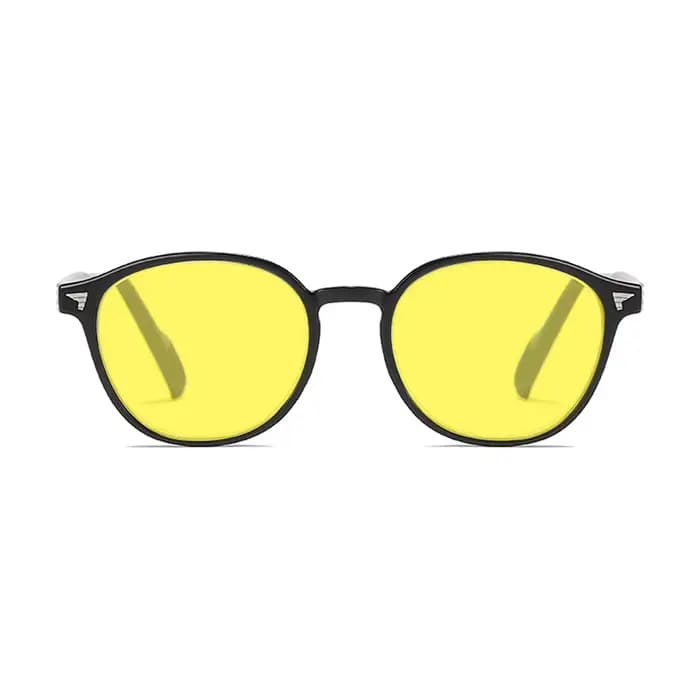Lunettes de Vision nocturne à lentille jaune à monture ronde pour hommes et femmes