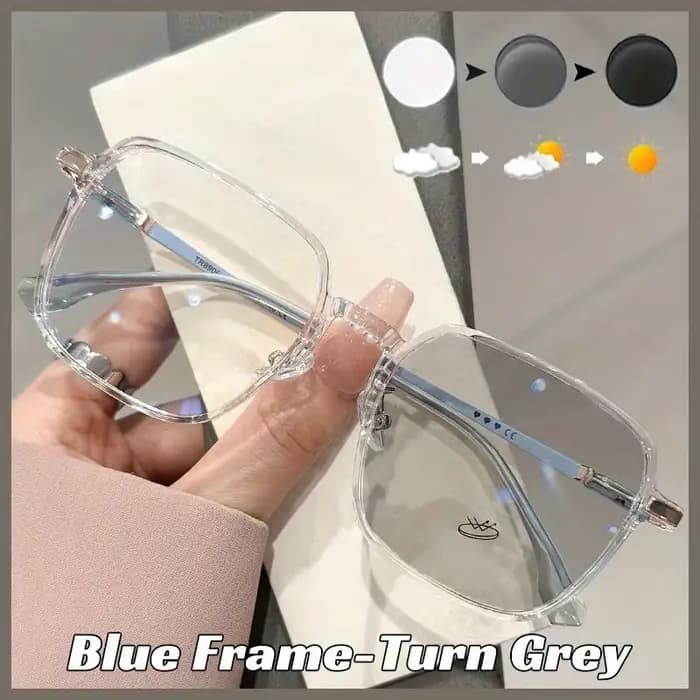 Lentilles photochromiques Anti lumière bleue lunettes de lecture femme hommes grand cadre carré