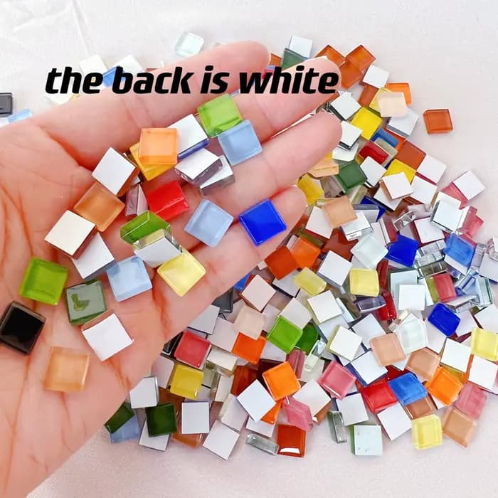 Mosaïque de verre cristal coloré, 50 pièces, fait à la main, bricolage, décoration créative pour enfants, zone d'art, pâte de peinture, matériel