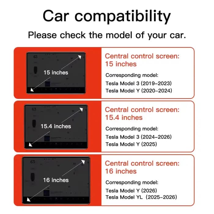 Film protecteur en verre trempé pour écran de contrôle central arrière Tesla Model 3/Y/YL Highland Juniper 2025-2026