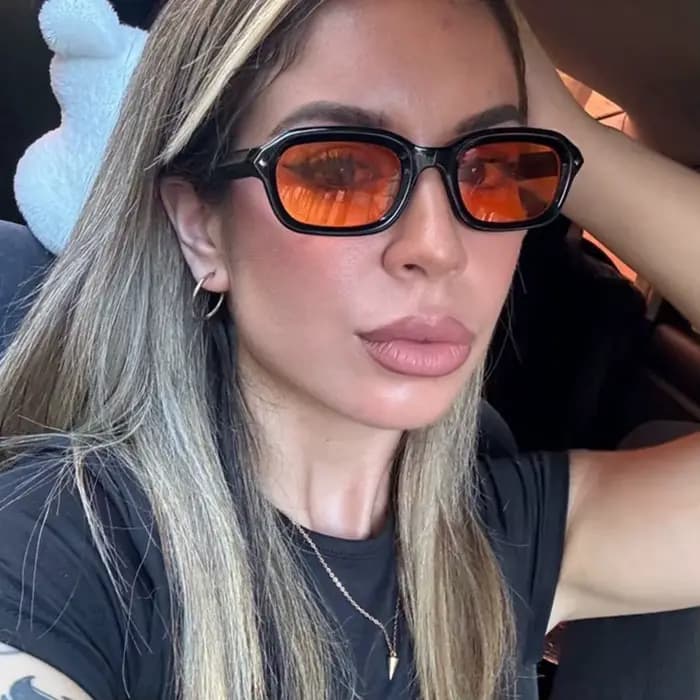 Vintage Rectangle lunettes De soleil femme mode rétro