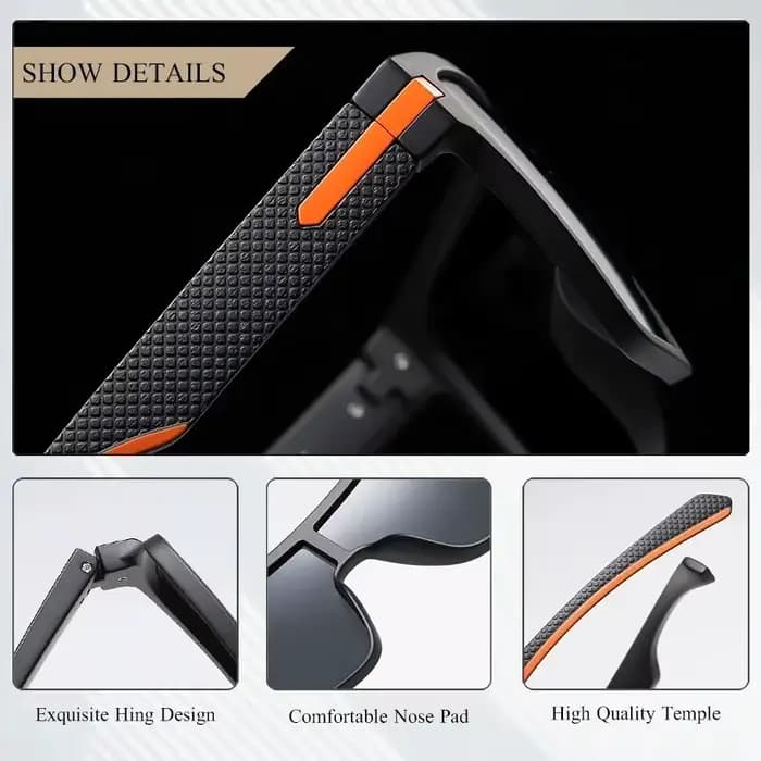 CRIXALIS mode lunettes de soleil polarisées pour hommes carré surdimensionné Anti-éblouissement pilote miroir