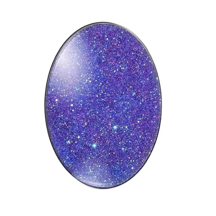 Nouveau cabochon photo ovale en verre, monochromatique, effet arc-en-ciel scintillant, 13x18mm/18x25mm/30x40mm, dos plat, pour la création de bijoux