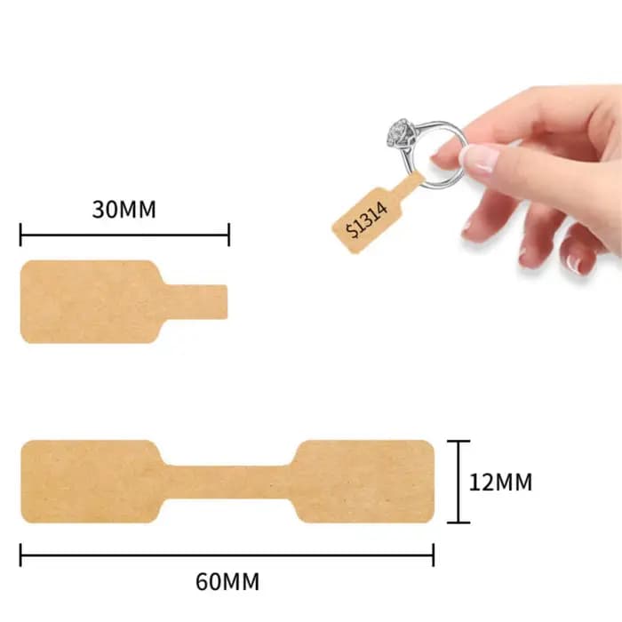 Étiquettes de prix en papier vierge, autocollants auto-adhésifs portables, étiquettes volantes pour bijoux, affichage de collier et de bague, emballage, vente en gros, 500 pièces par rouleau