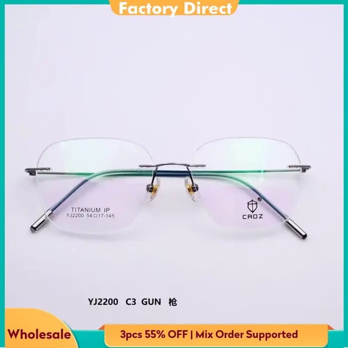 Montures de lunettes sans monture en titane pour grands visages
