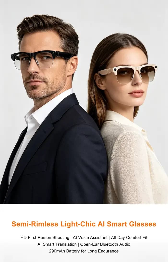 Nouvelles Lunettes Intelligentes Xiaomi avec IA, Caméra HD 8K 800W, Photo, Vidéo, Appel Vocal, Traduction, Bluetooth, pour Moto