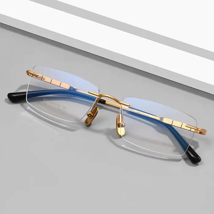 Lunettes sans monture en titane pur ultralégères pour hommes