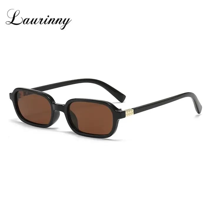 LAURINNY-Lunettes de soleil rectangulaires pour homme et femme, accessoire de marque de styliste, carrées, verres bruns, à la mode