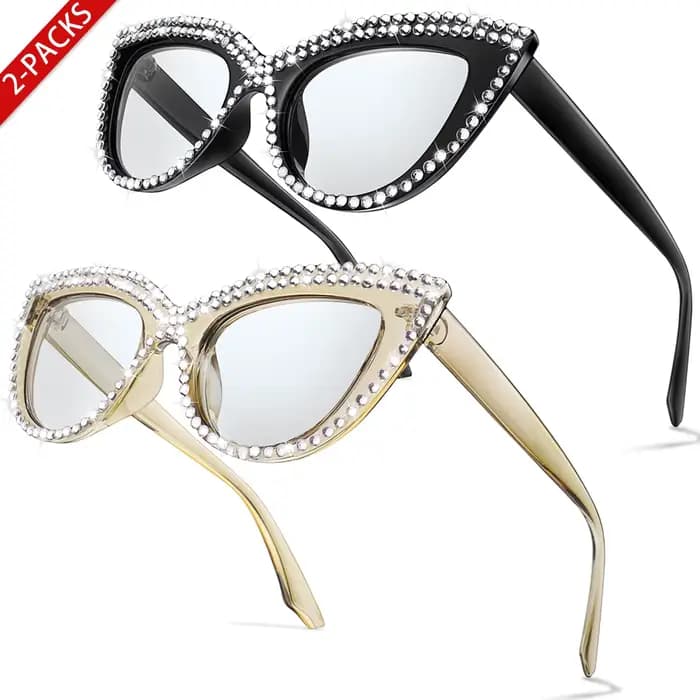 2 paires de lunettes œil de chat pour femmes