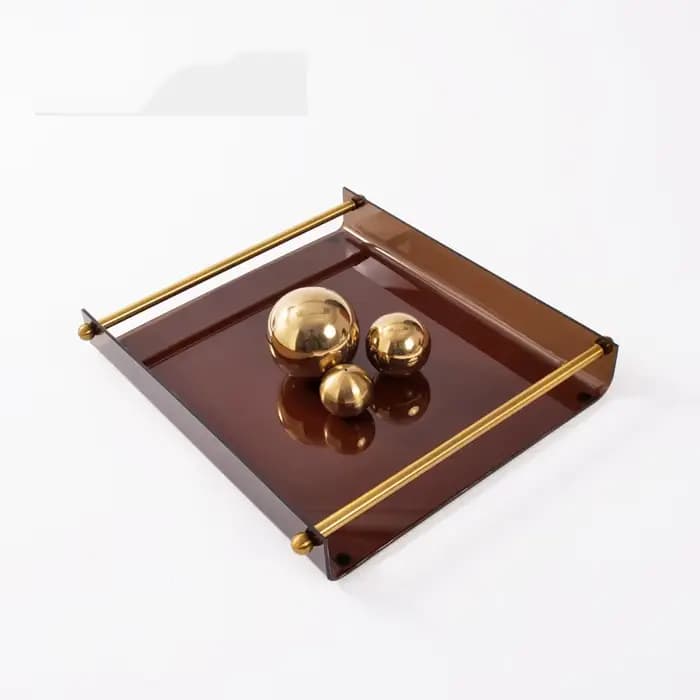 Plateau carré en verre transparent pour fruits, récipient de rangement de bureau, plat à fruits, compotier transparent, accessoires de décoration pour la maison