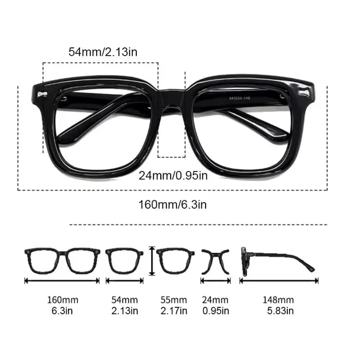 Monture de lunettes grande taille pour femmes