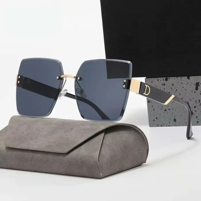 Lunettes de soleil carrées sans monture pour hommes et femmes