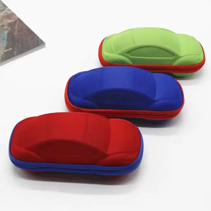 Boîte à lunettes dessin animé voiture enfants fermeture éclair