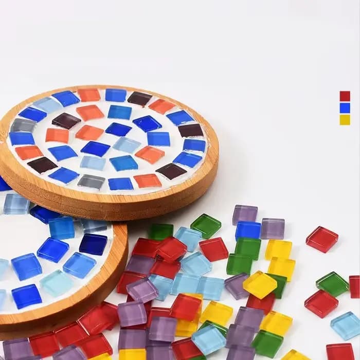Mosaïque de verre cristal coloré, 50 pièces, fait à la main, bricolage, décoration créative pour enfants, zone d'art, pâte de peinture, matériel