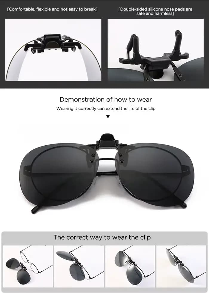 Lunettes de soleil polarisées à clip