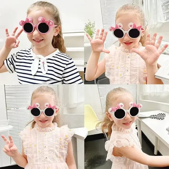 Nouveaux enfants mignon dessin animé UV400 lunettes de soleil garçons filles couleurs en plein air