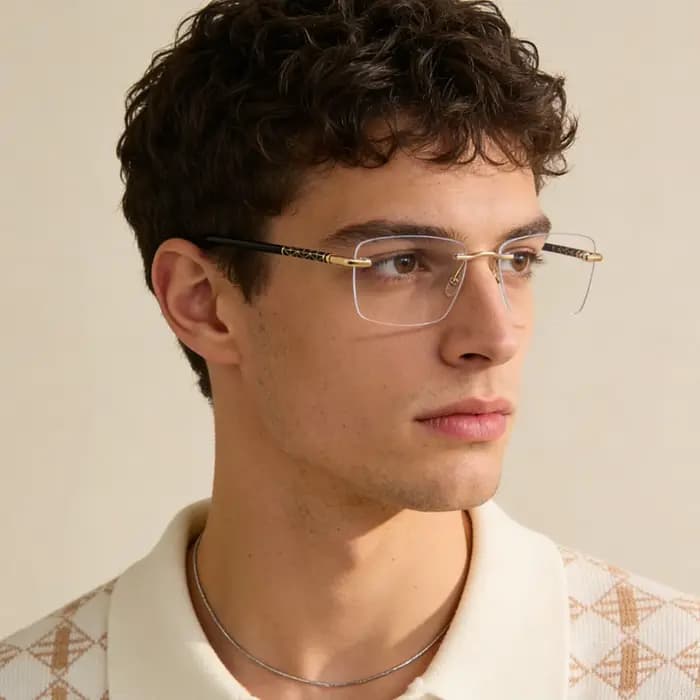 Lunettes d'affaires sans monture pour homme