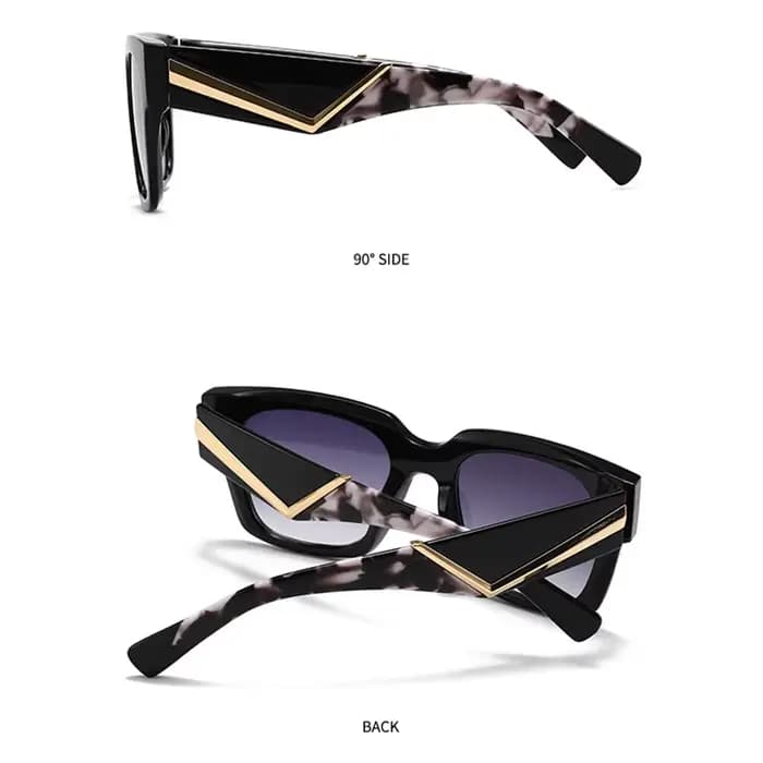 Lunettes de soleil carrées vintage à grande monture pour femmes et hommes