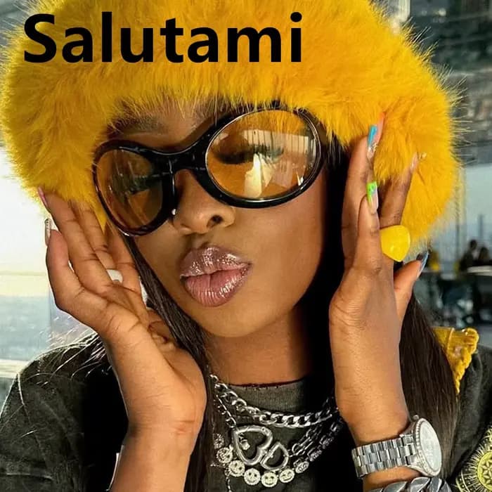 Lunettes de soleil Y2K jaunes uniques pour femmes