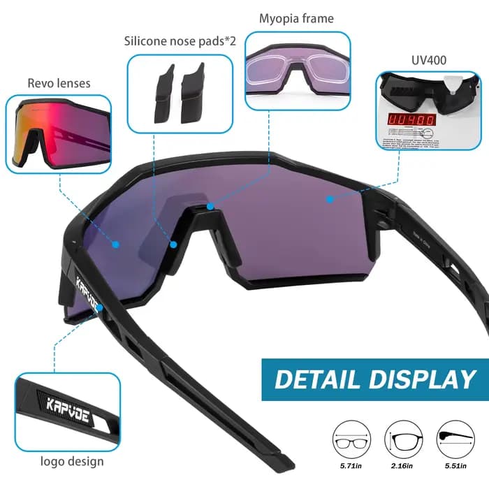 Kapvoe-Lunettes de soleil polarisées coupe-vent pour hommes