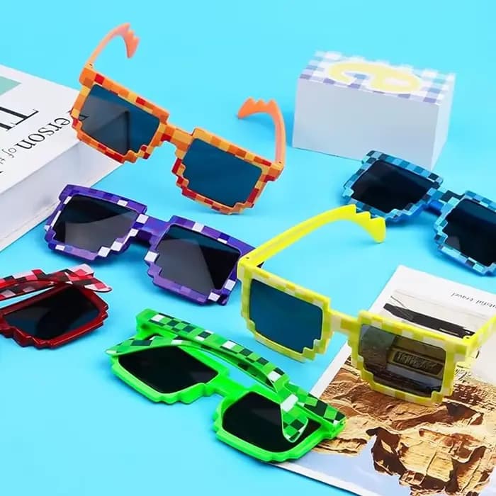 1-60 pièces Lunettes Pixel Rétro pour Adultes