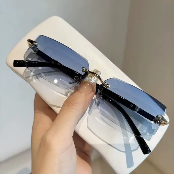 Lunettes de soleil sans monture couleur océan pour hommes et femmes