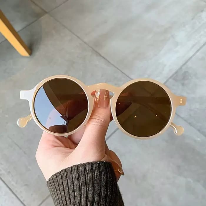 Lunettes de soleil de forme ronde pour femmes et hommes