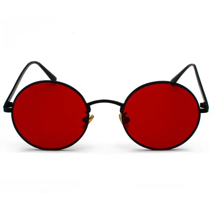 Lunettes de soleil rondes en métal doré pour hommes et femmes