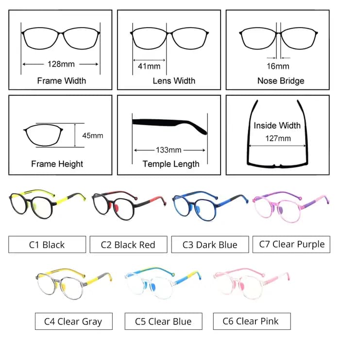 Lunettes Anti-lumière bleue pour enfants TR90
