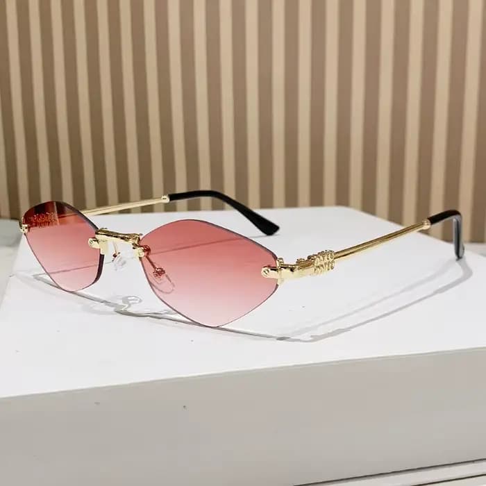 Lunettes de soleil en diamant élégantes sans cadre
