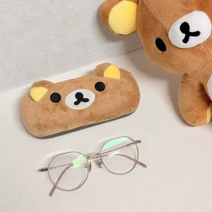 Étui à lunettes en peluche ours