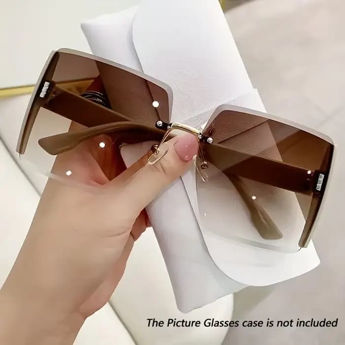 Vintage carré lunettes De soleil femme classique rétro dégradé miroir sans cadre