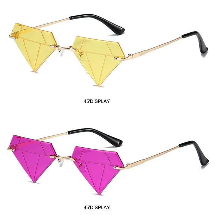 Lunettes de soleil en forme de diamant triangle pour femmes et hommes