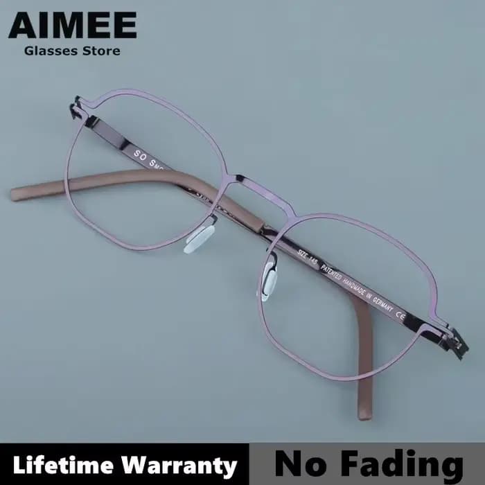 Garantie à vie pas de décoloration hommes lunettes carrées polygone marque allemande ultralégères sans vis