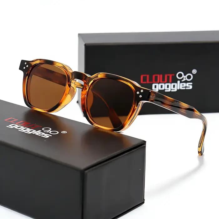 CLOUT GOGGLES Lunettes de soleil carrées rétro tendance pour hommes et femmes