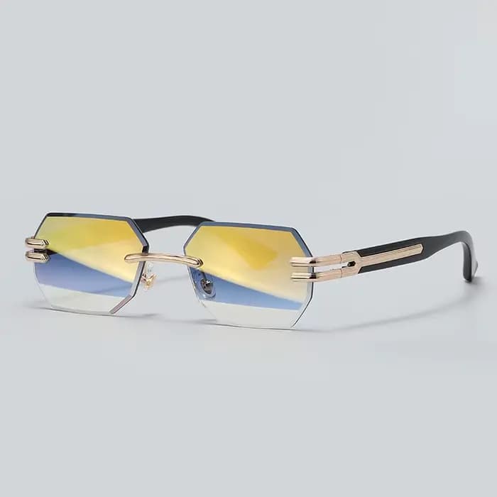 Lunettes de soleil métalliques sans monture à la mode pour hommes et femmes