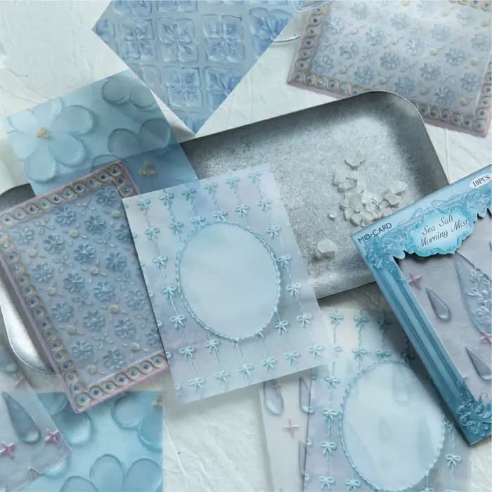 10 pièces de papier de fond décoratif rétro en verre souple, série Jardin, à motifs en relief, pour DIY, Junk Journal, Scrapbooking et cartes