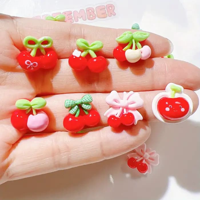 14 pièces, cerise, bricolage, autocollant décoratif pour réfrigérateur. Accessoires, décorations de cadres, décorations murales, scrapbooking