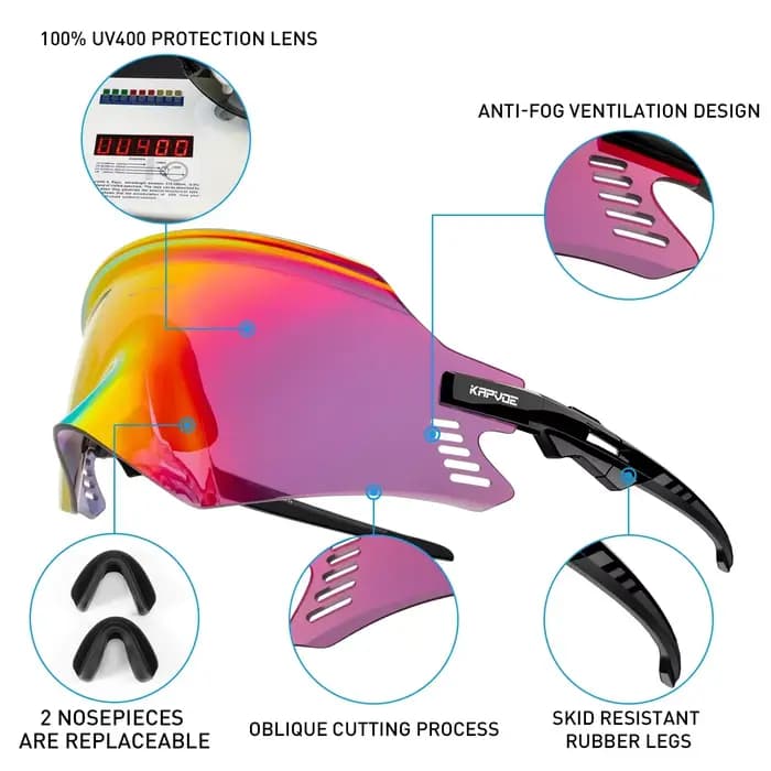 Kapvoe Sport lunettes de soleil pour homme vélo de route