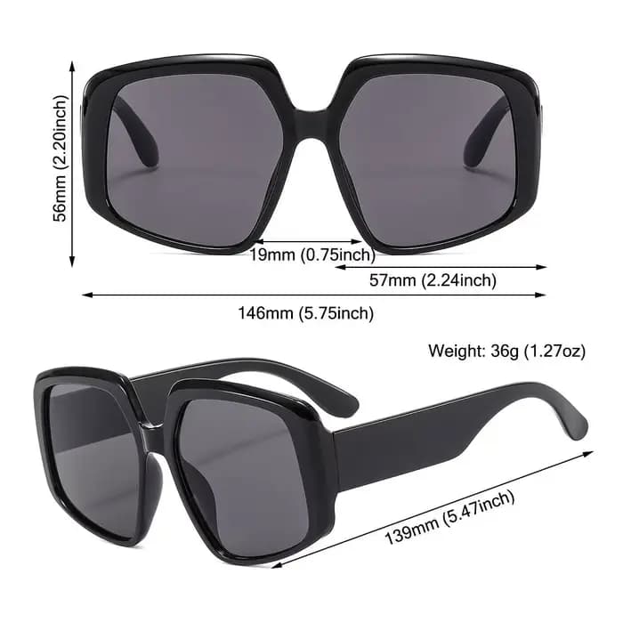 Grandes lunettes de soleil carrées vintage pour femmes